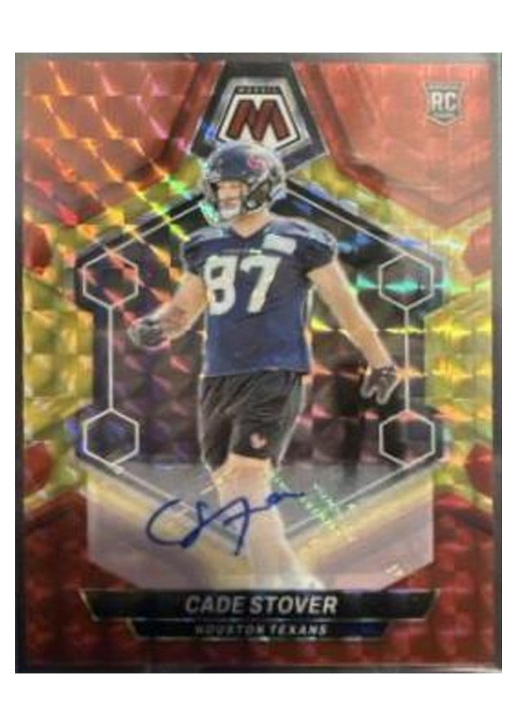 2024 Panini Mosaic Base Set Cade Stover Autograph Choice Fusion Red and Yellow #384 card