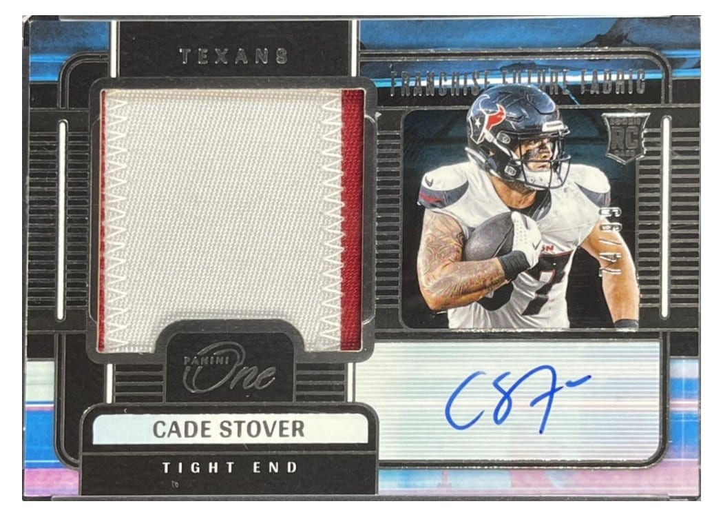2024 Panini One Franchise Future Fabric Autographs Cade Stover #95 card