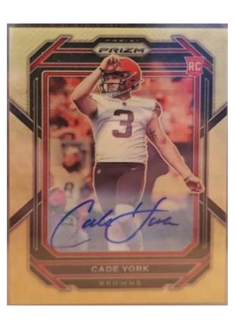 2022 Panini Prizm Base Set Cade York Autograph Gold Vinyl #400 card