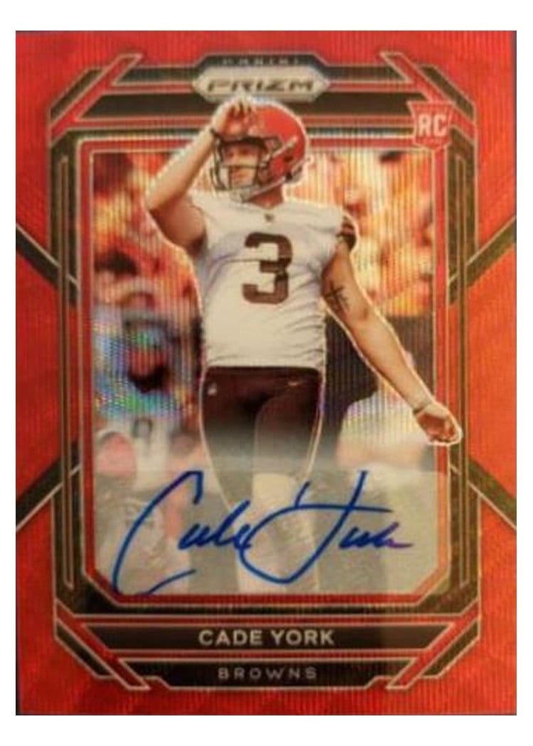2022 Panini Prizm Base Set Cade York Autograph Red Shimmer #400 card