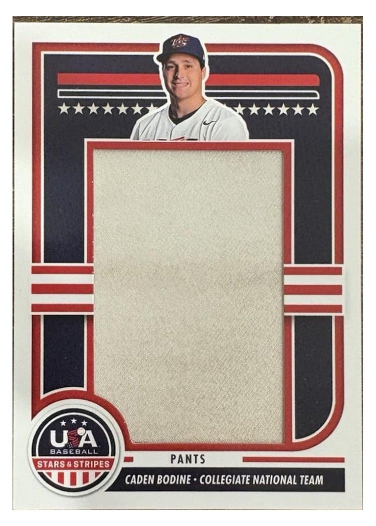 2025 Panini Stars & Stripes Jumbo Material Batting Glove Brand Logo Caden Bodine #JMJ-AE card