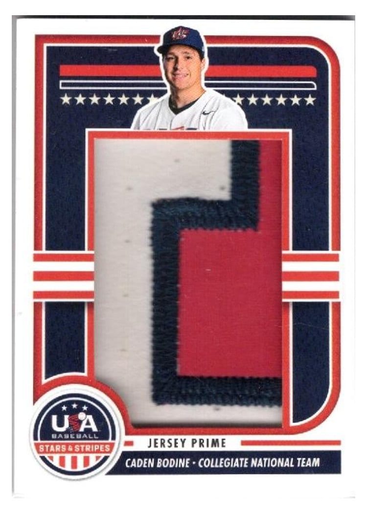 2025 Panini Stars & Stripes Jumbo Material Jersey Prime Caden Bodine #JMJ-AE card