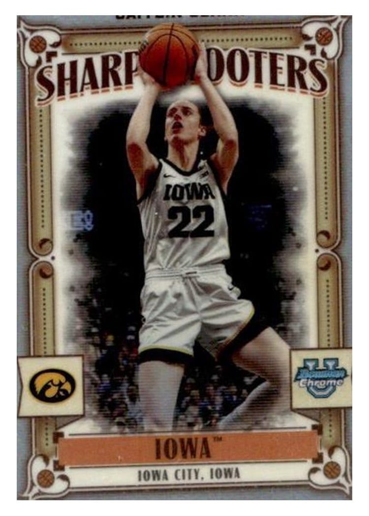 2023-24 Bowman University Chrome Sharp Shooters Caitlin Clark #SS-15 card