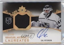 2021-22 Upper Deck Ultimate Collection Signature Material Laureates Cal Petersen #SML-CP card