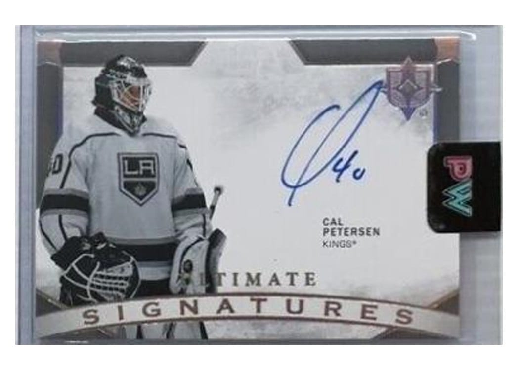 2021-22 Upper Deck Ultimate Collection Ultimate Signatures Cal Petersen #US-CP card