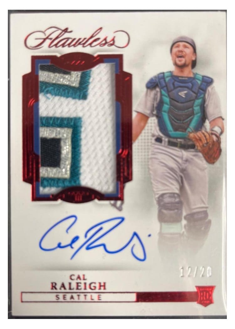 2022 Panini Flawless Rookie Patch Autographs Cal Raleigh #RPA-CR card