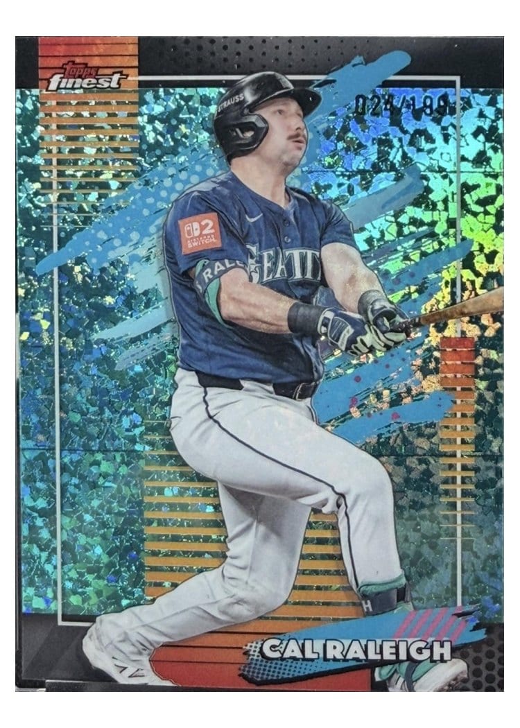 2026 Topps Finest Cal Raleigh Aqua Mini Diamond Refractor #167 card