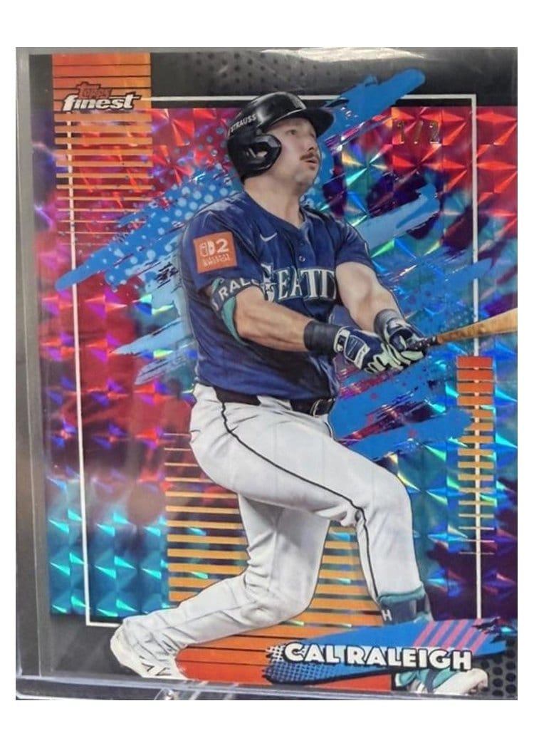2026 Topps Finest Cal Raleigh Tie Dye Geometric Refractor #167 card