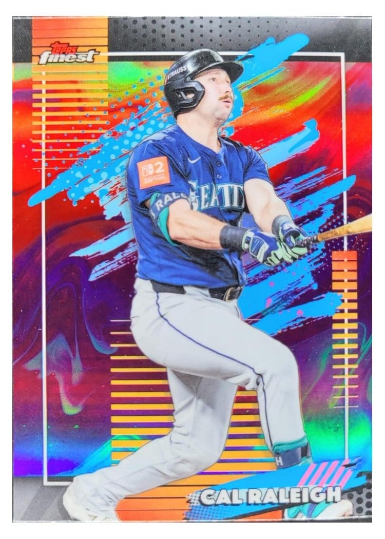 2026 Topps Finest Cal Raleigh Oil Spill Refractor #167 card