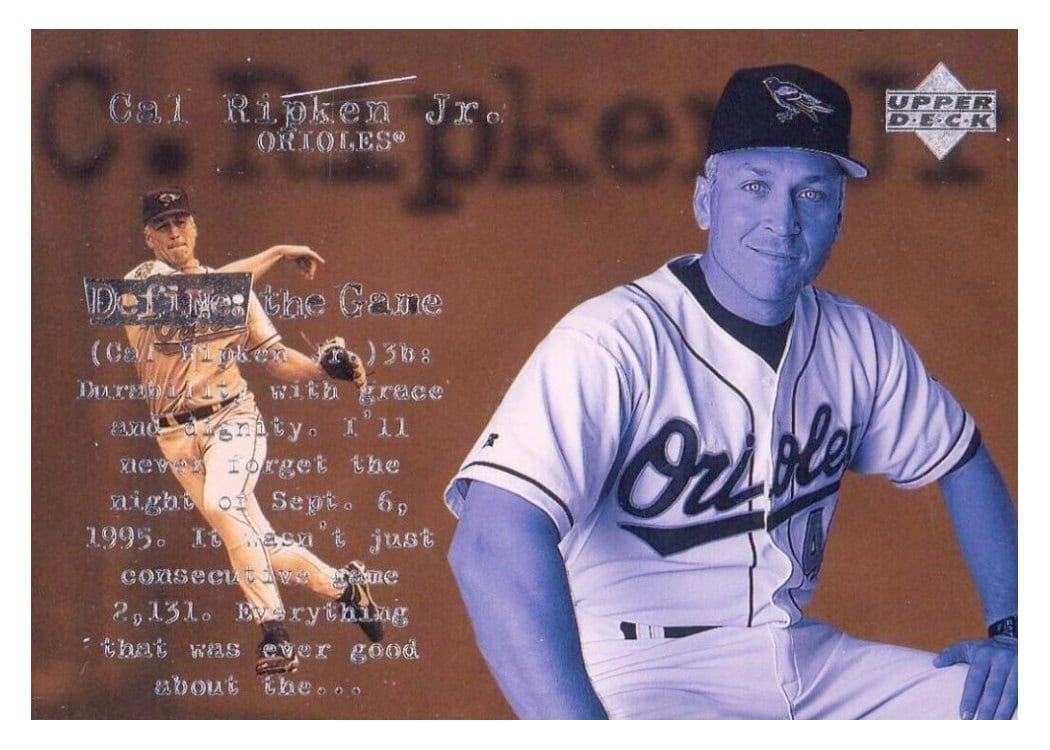 1998 Upper Deck Base Set Cal Ripken Jr. #145 card