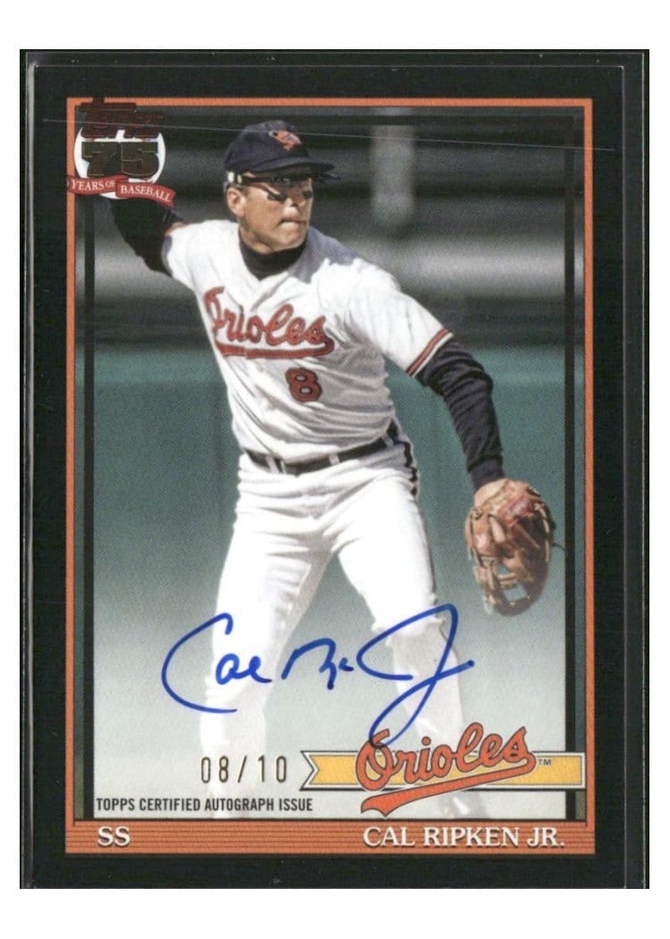 2026 Topps 1991 Topps Autographs Cal Ripken Jr. Black #91A-CR card