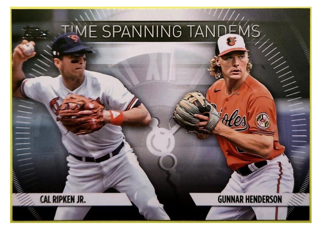 2023 Topps Update Time-Spanning Tandems Cal Ripken Jr. / Gunnar Henderson #TS-12 card