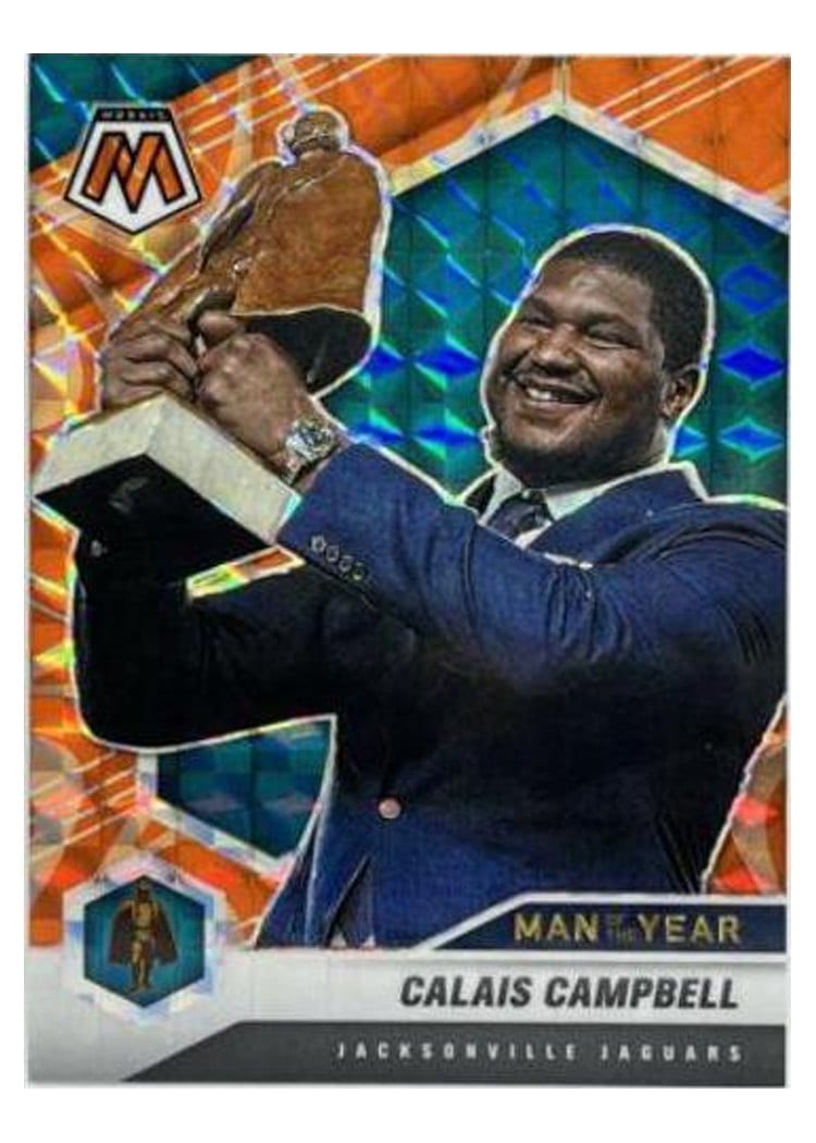 2021 Panini Mosaic Base Set Calais Campbell Reactive Orange Mosaic #270 card