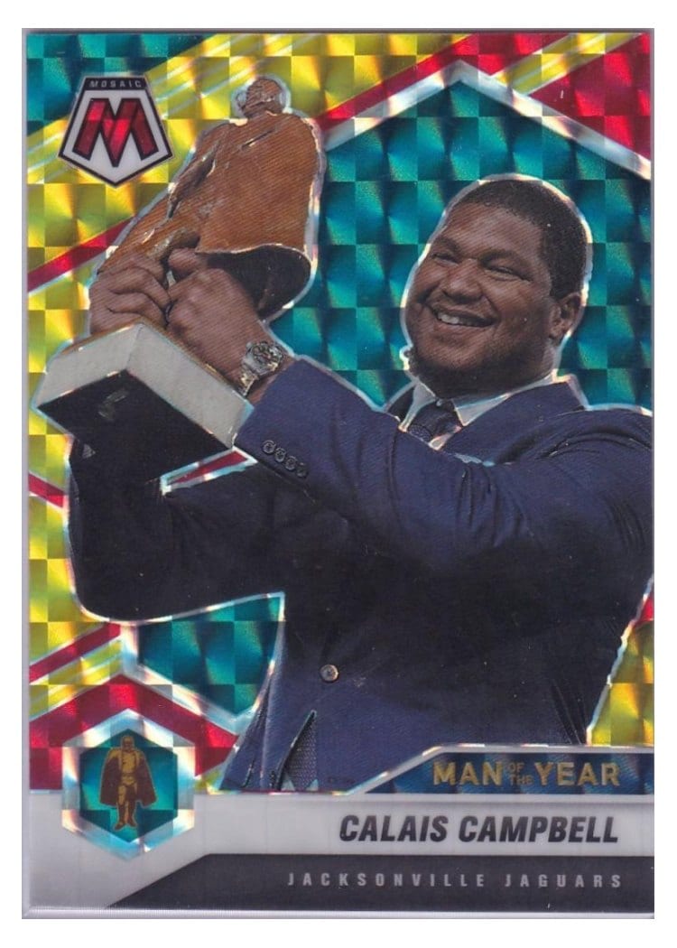 2021 Panini Mosaic Base Set Calais Campbell Choice Fusion Red & Green #270 card