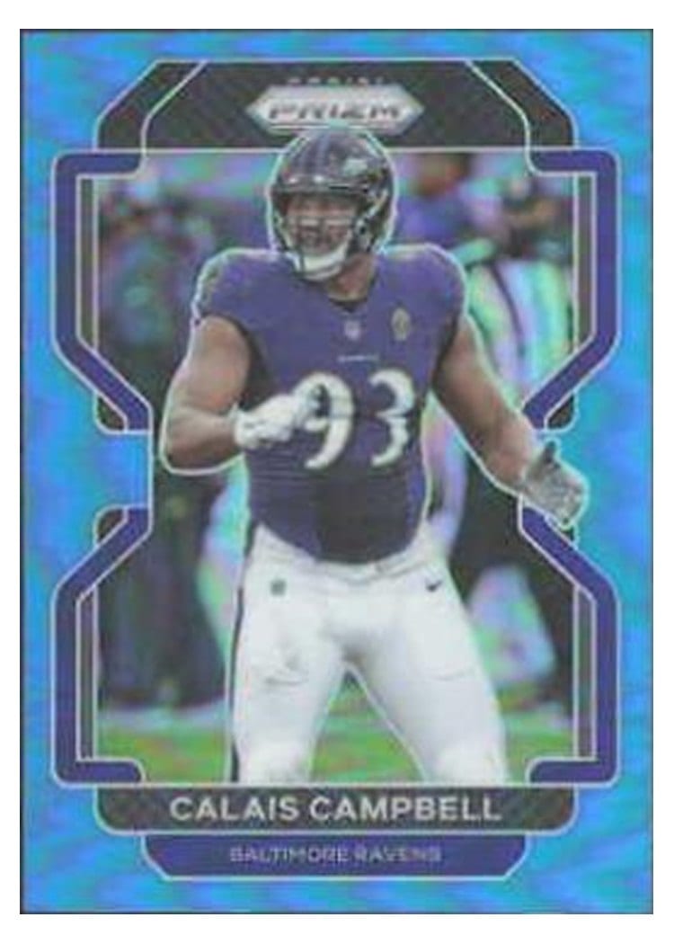 2021 Panini Prizm Base Set Calais Campbell Light Blue Prizm #284 card