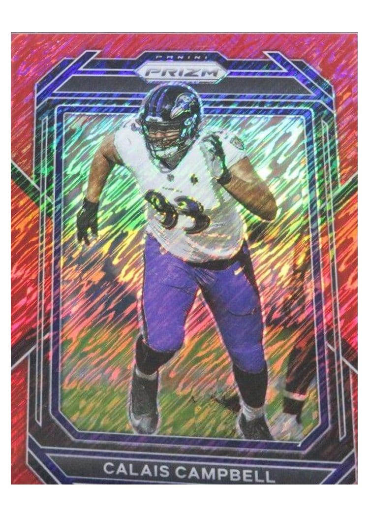 2022 Panini Prizm Base Set Calais Campbell Red Shimmer #25 card
