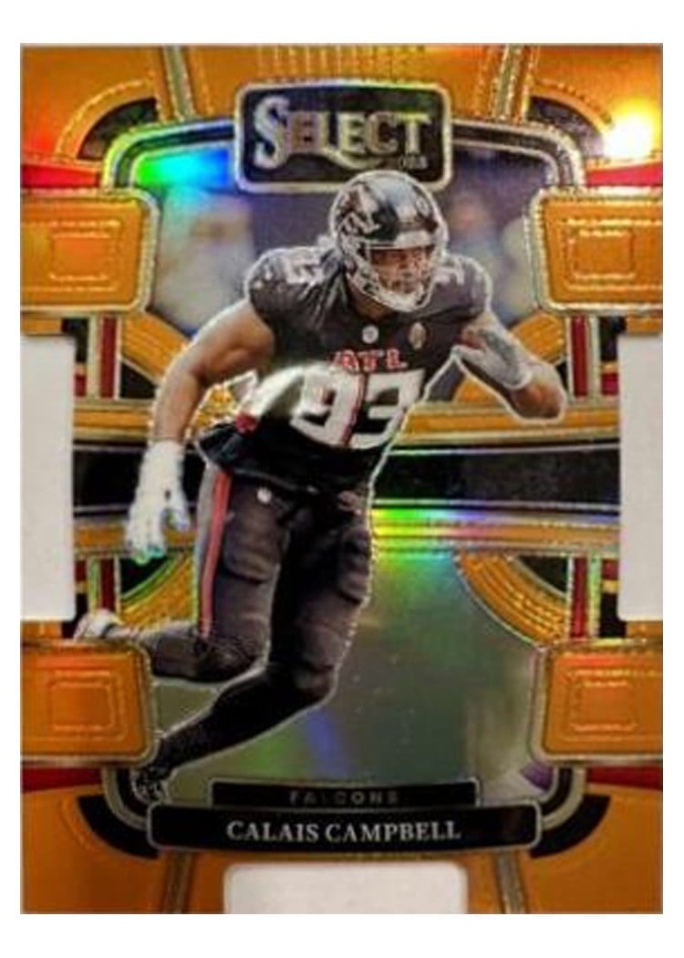 2023 Panini Select Base Set Calais Campbell Orange Prizm Die-Cut #5 card