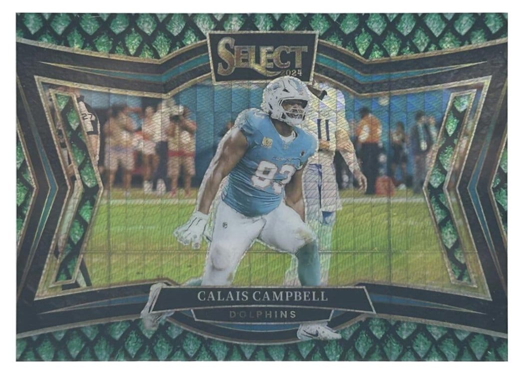 2024 Panini Select Base Set Calais Campbell Dragon Scale Prizm #414 card