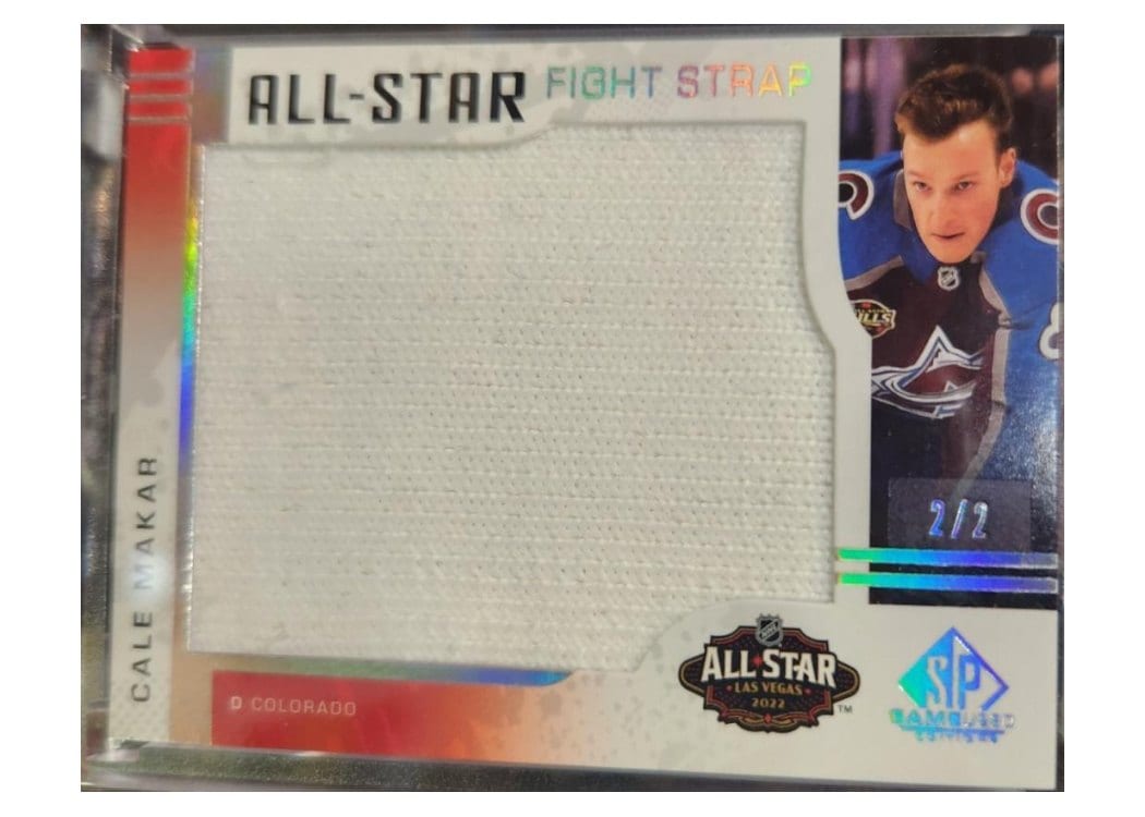 2022-23 SP Game Used 2022 NHL All-Star Game Fight Strap Relics Cale Makar #ASFS-CM card
