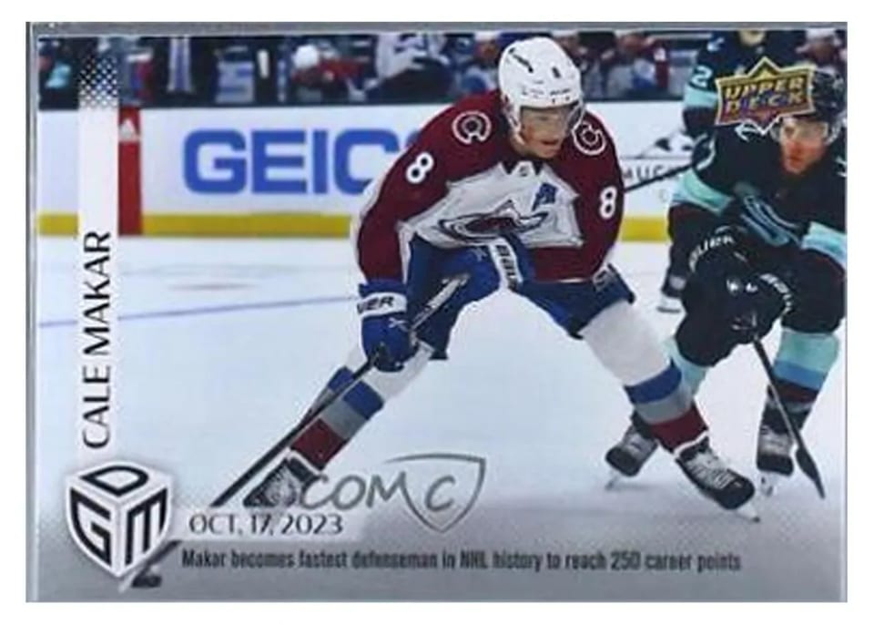 2023 Upper Deck Game Dated Moments Cale Makar #6 card