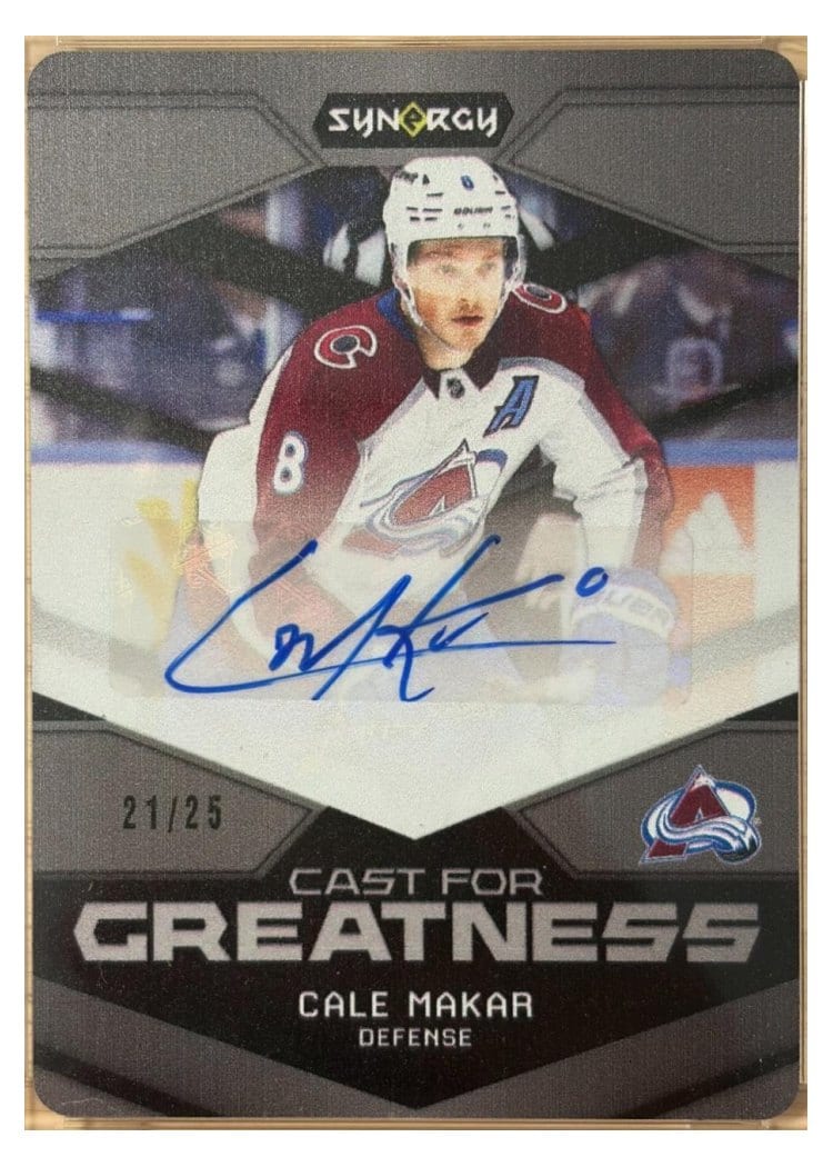 2024-25 Upper Deck Synergy Cast For Greatness Signatures Cale Makar #CGS-CM card