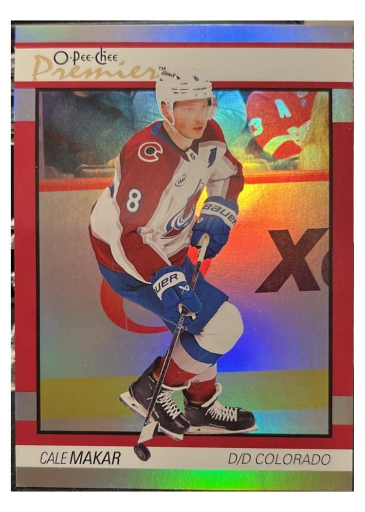 2025-26 O-Pee-Chee OPC Premier Jumbos Cale Makar #PW-MA card