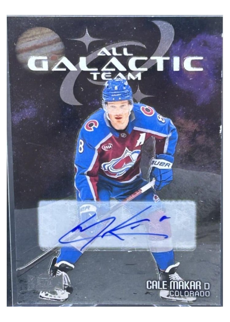2025-26 SkyBox Metal Universe All-Galactic Team Auto Cale Makar #GT-4 card