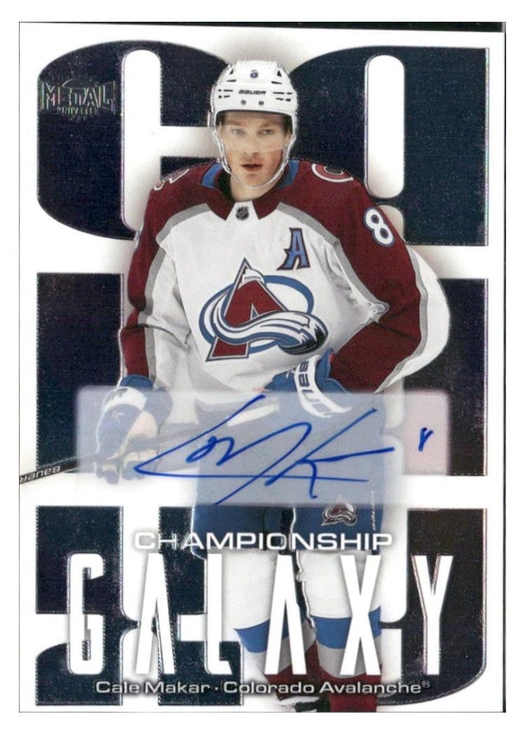 2025-26 SkyBox Metal Universe Championship Galaxy Auto Cale Makar #CG-5 card