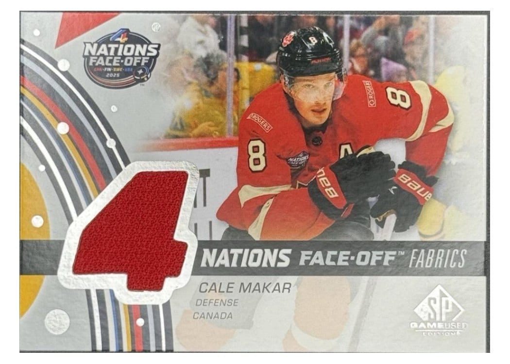 2025-26 SP Game Used 2025 4 Nations Face-Off Fabrics Cale Makar #4N-CA card