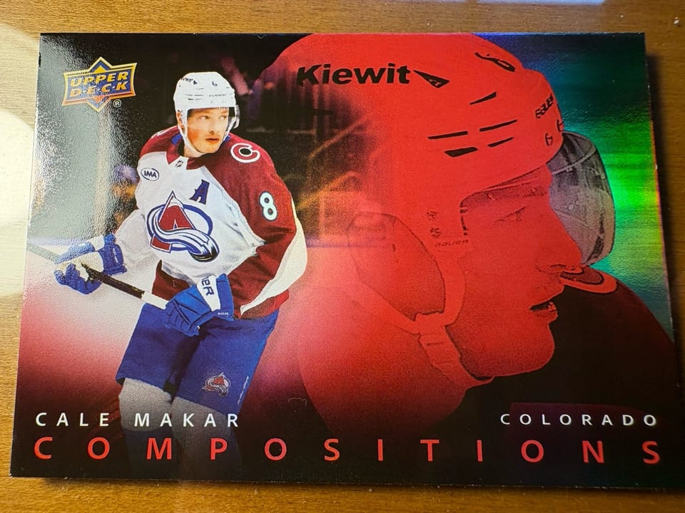2025 Upper Deck Compositions Cale Makar #CMP-18 card