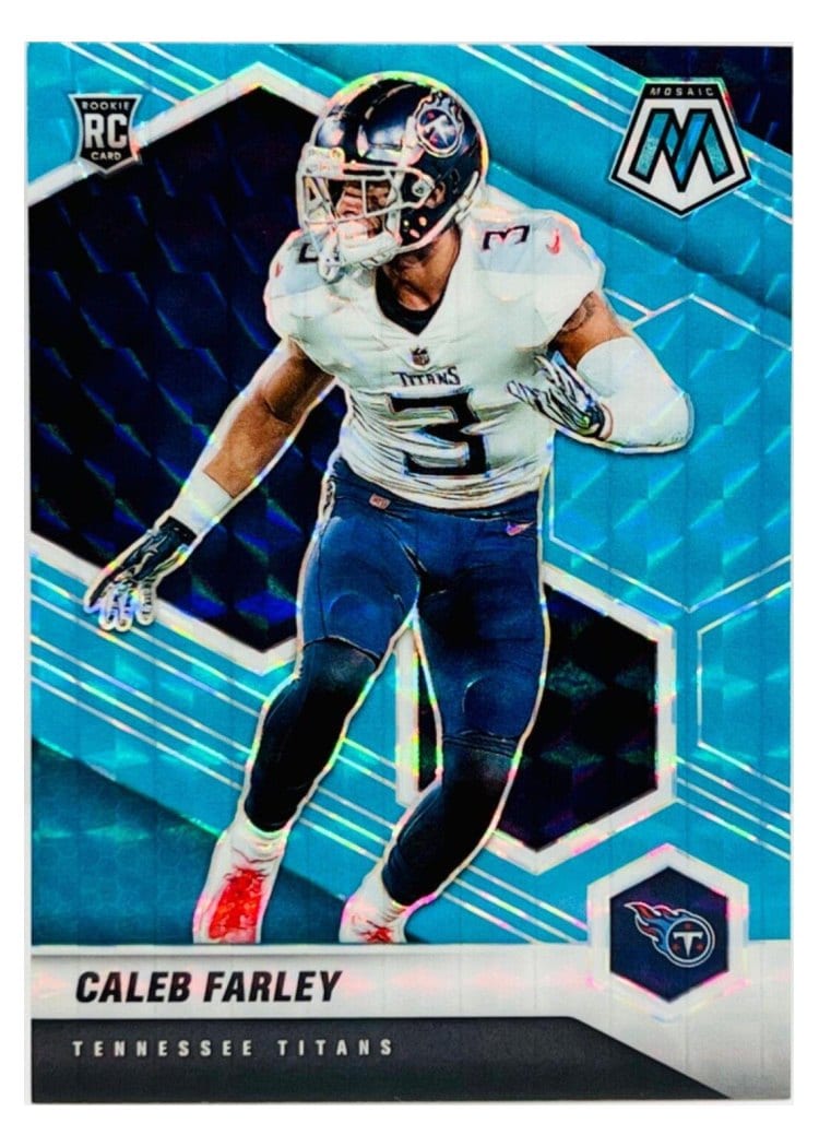 2021 Panini Mosaic Base Set Caleb Farley Blue Fluorescent #345 card