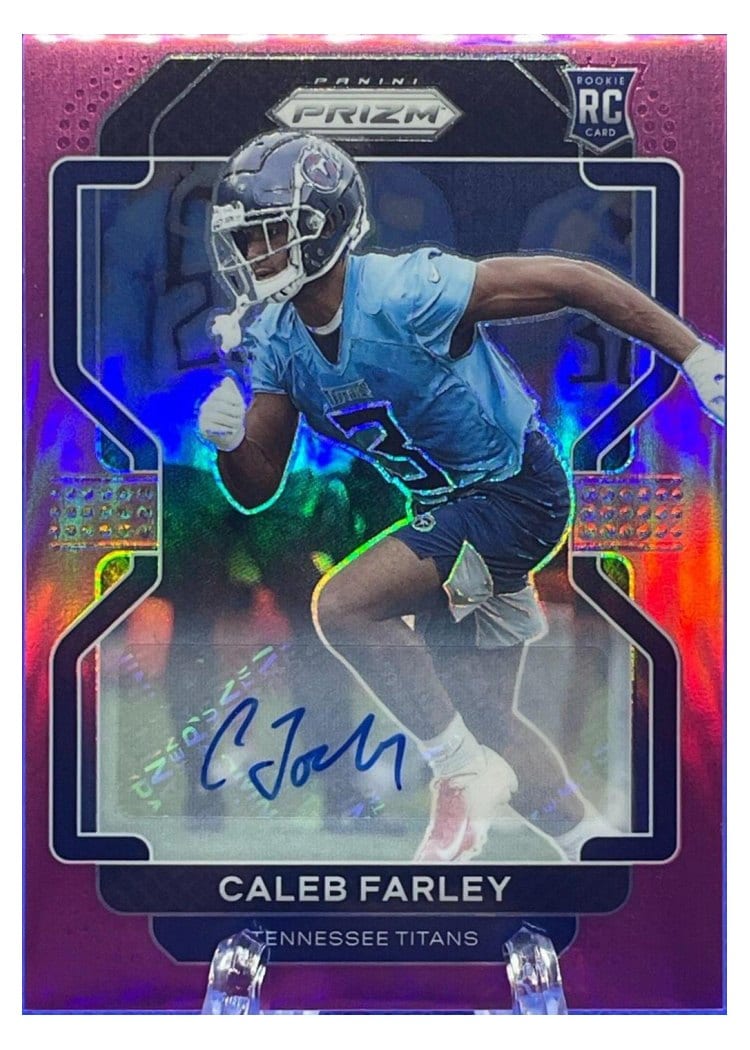 2021 Panini Prizm Base Set Caleb Farley Autograph Pink Prizm #375 card
