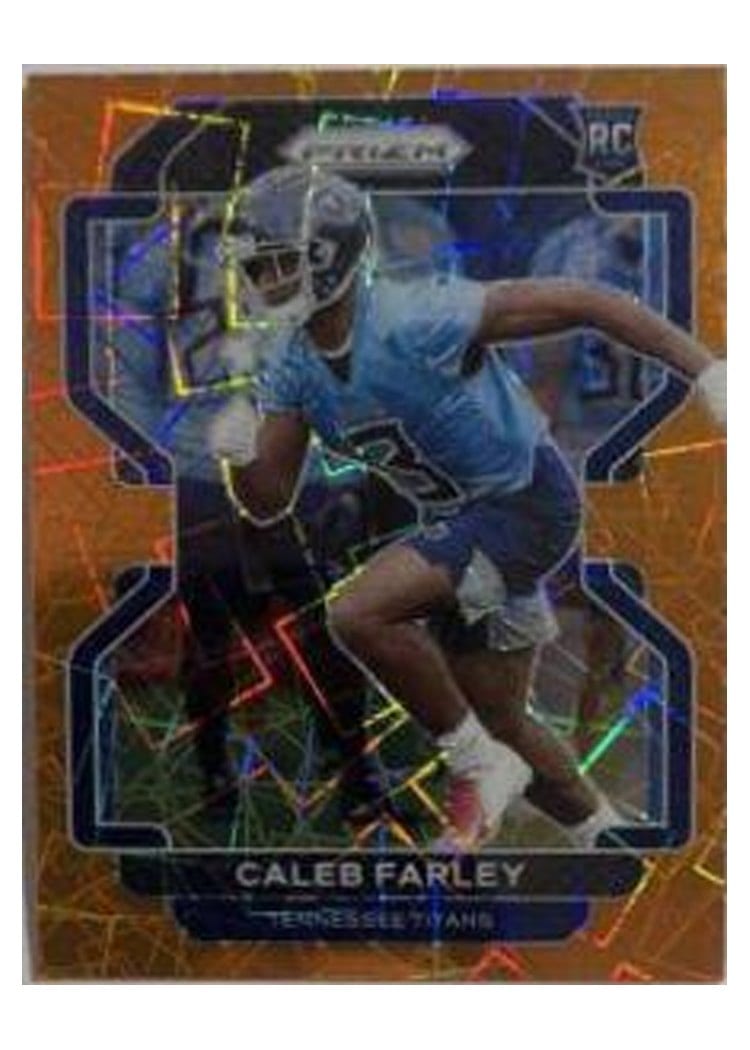 2021 Panini Prizm Base Set Caleb Farley Orange Lazer Prizm #375 card