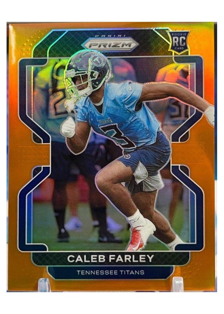 2021 Panini Prizm Base Set Caleb Farley Orange Prizm #375 card