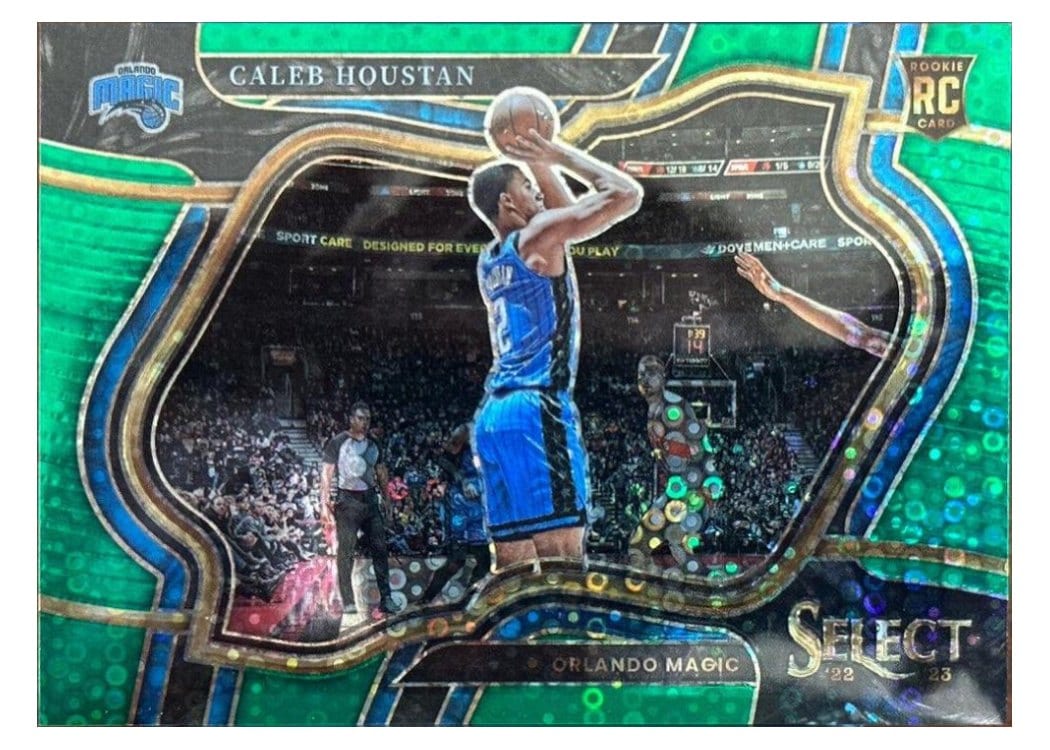 2022-23 Panini Select Base Set Caleb Houstan Green Disco Prizm #284 card