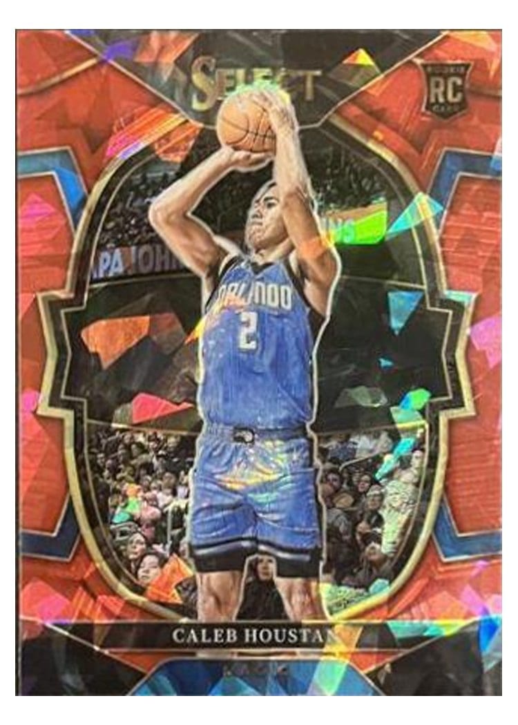 2022-23 Panini Select Base Set Caleb Houstan Red Cracked Ice Prizm #284 card