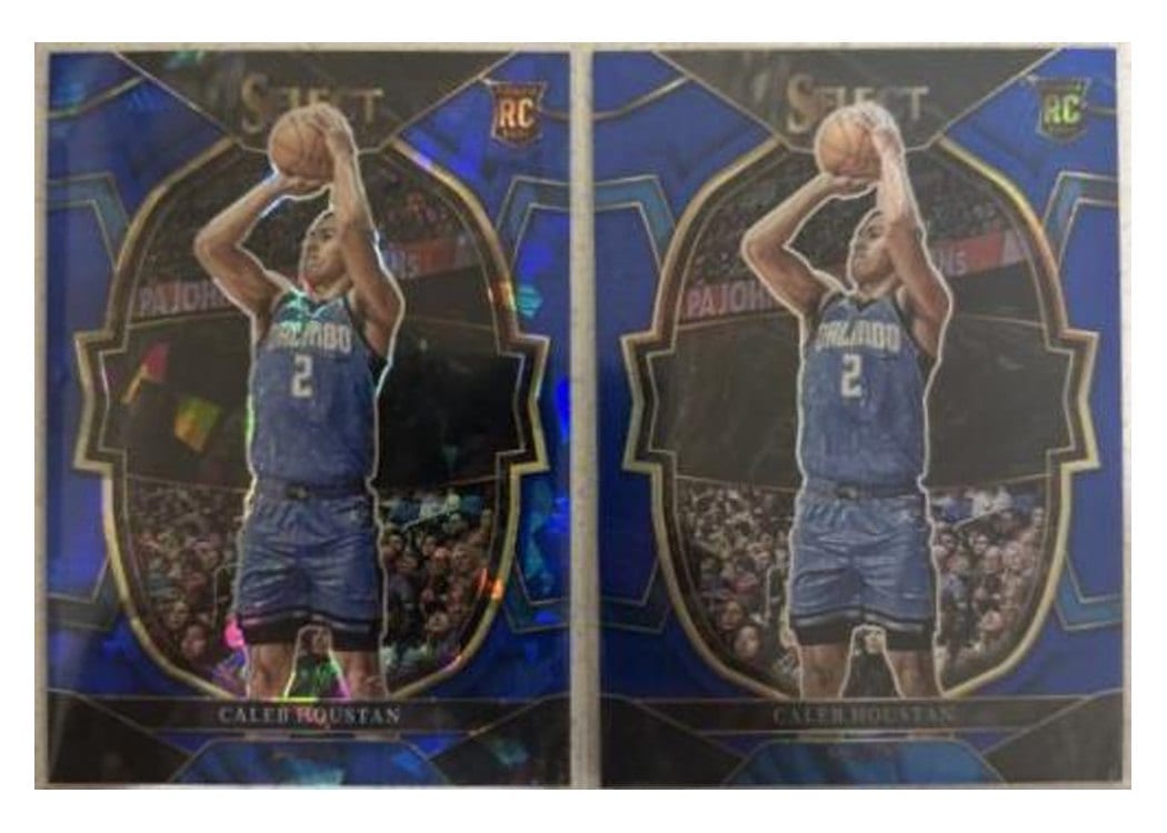2022-23 Panini Select Base Set Caleb Houstan Blue Cracked Ice Prizm #68 card