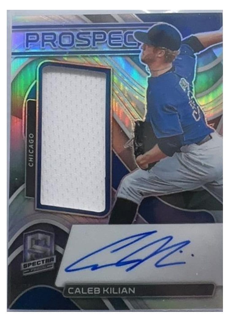 2022 Panini Chronicles Spectra Prospect Jersey Autographs Caleb Kilian #PJA-CK card