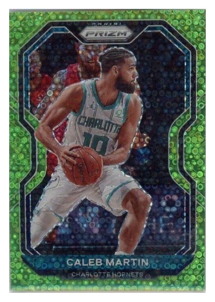 2020-21 Panini Prizm Base Set Caleb Martin Fast Break Neon Green Prizm #276 card