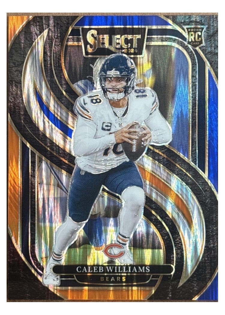 2024 Panini Select Caleb Williams Blue Orange Prizm Shock #114 card