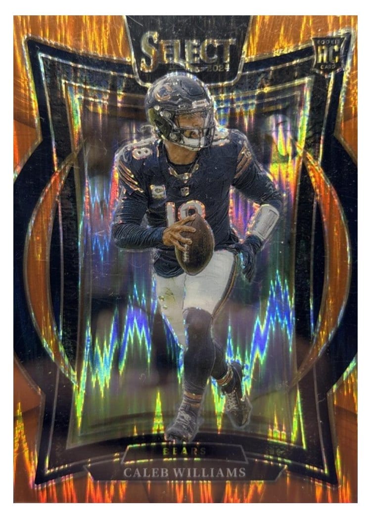 2024 Panini Select Caleb Williams Orange Prizm Shock #25 card