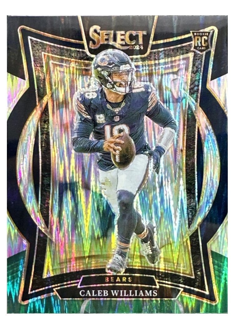 2024 Panini Select Caleb Williams Green Prizm Shock #25 card