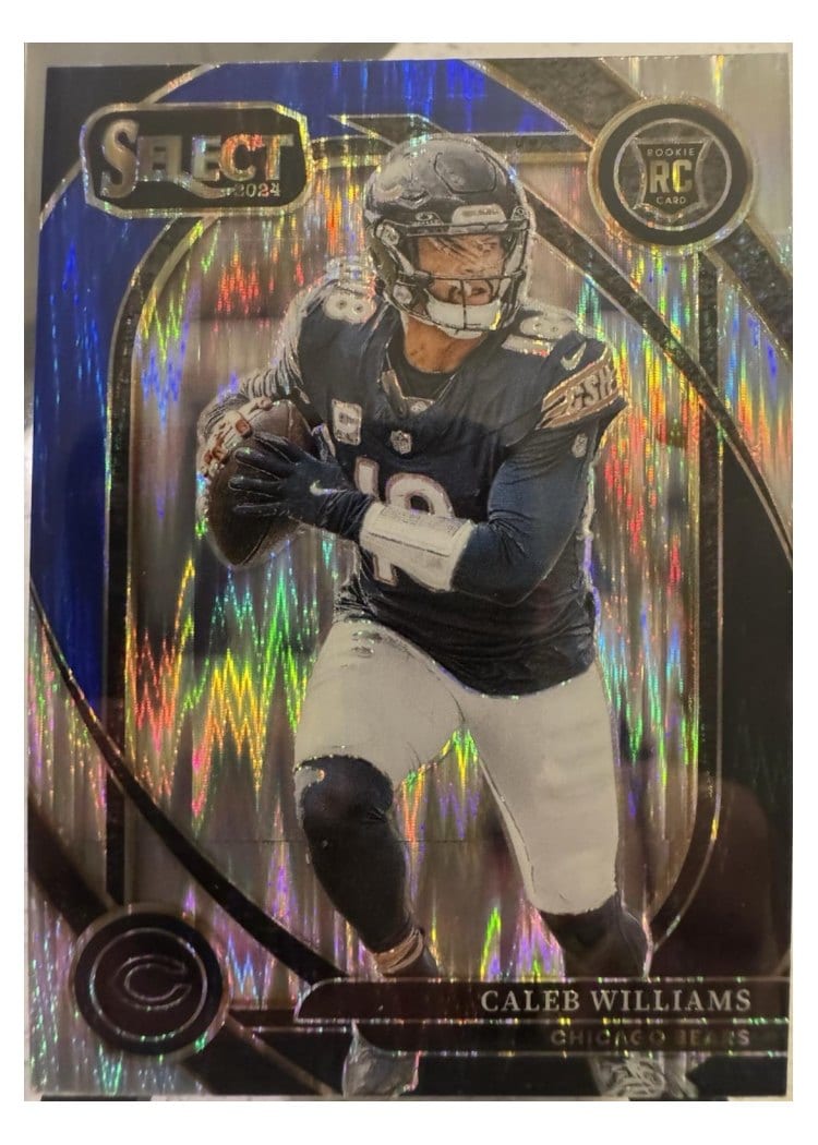 2024 Panini Select Base Set Caleb Williams Black Blue Prizm Shock #216 card