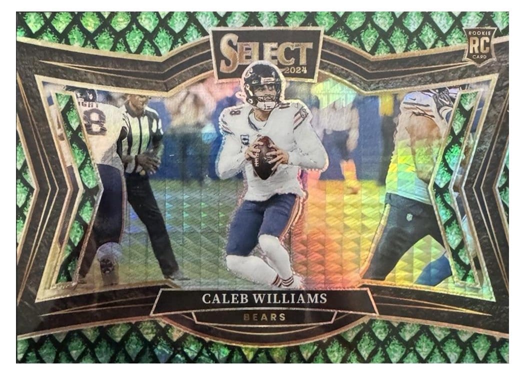 2024 Panini Select Base Set Caleb Williams Dragon Scale Prizm #477 card