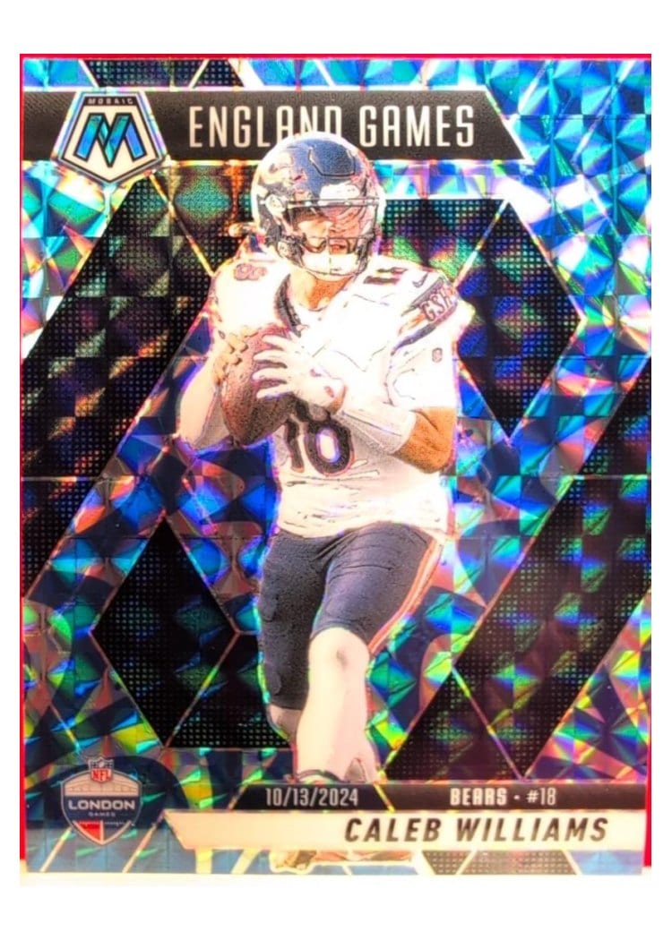 2025 Panini Mosaic Base Set Caleb Williams Blue Sparkle #253 card