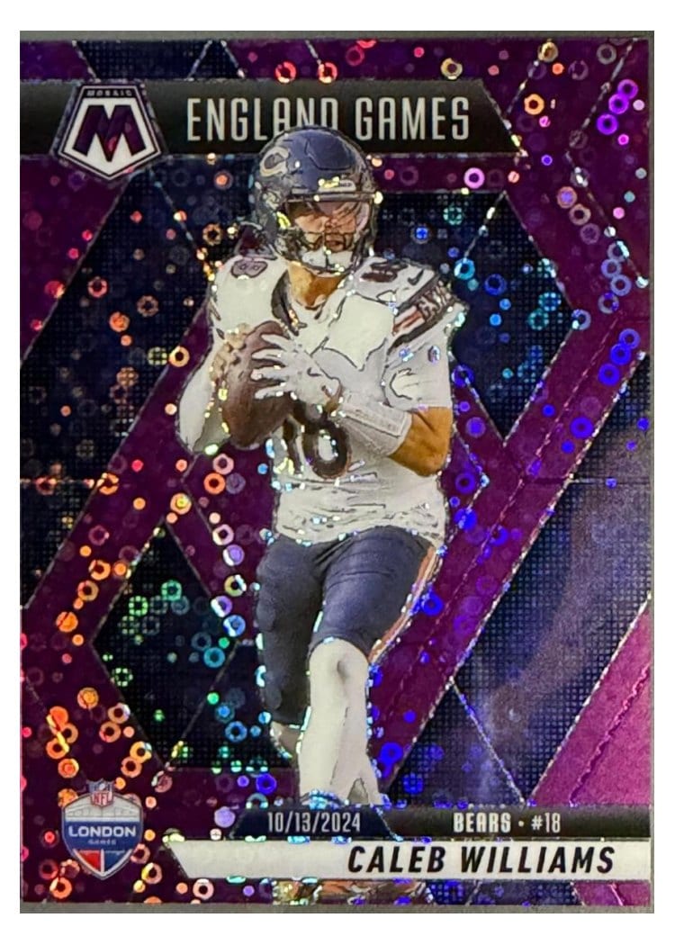 2025 Panini Mosaic Base Set Caleb Williams No Huddle Purple #253 card
