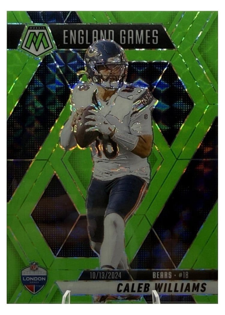 2025 Panini Mosaic Base Set Caleb Williams Green Fluorescent #253 card