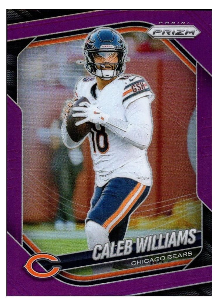 2025 Panini Prizm Base Set Caleb Williams Purple #124 card