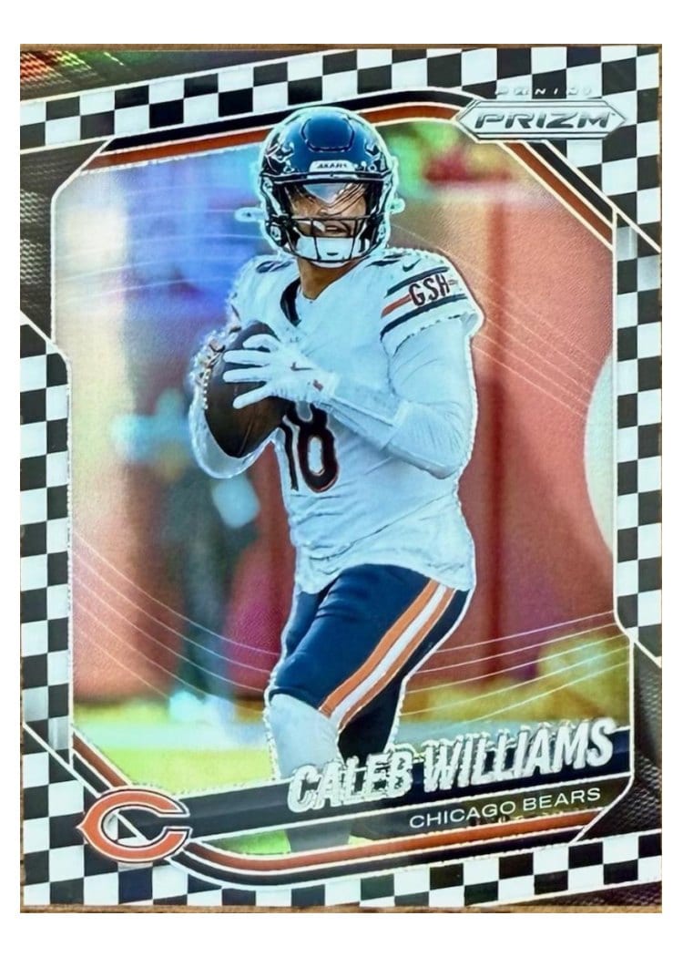 2025 Panini Prizm Base Set Caleb Williams Black White Checker #124 card