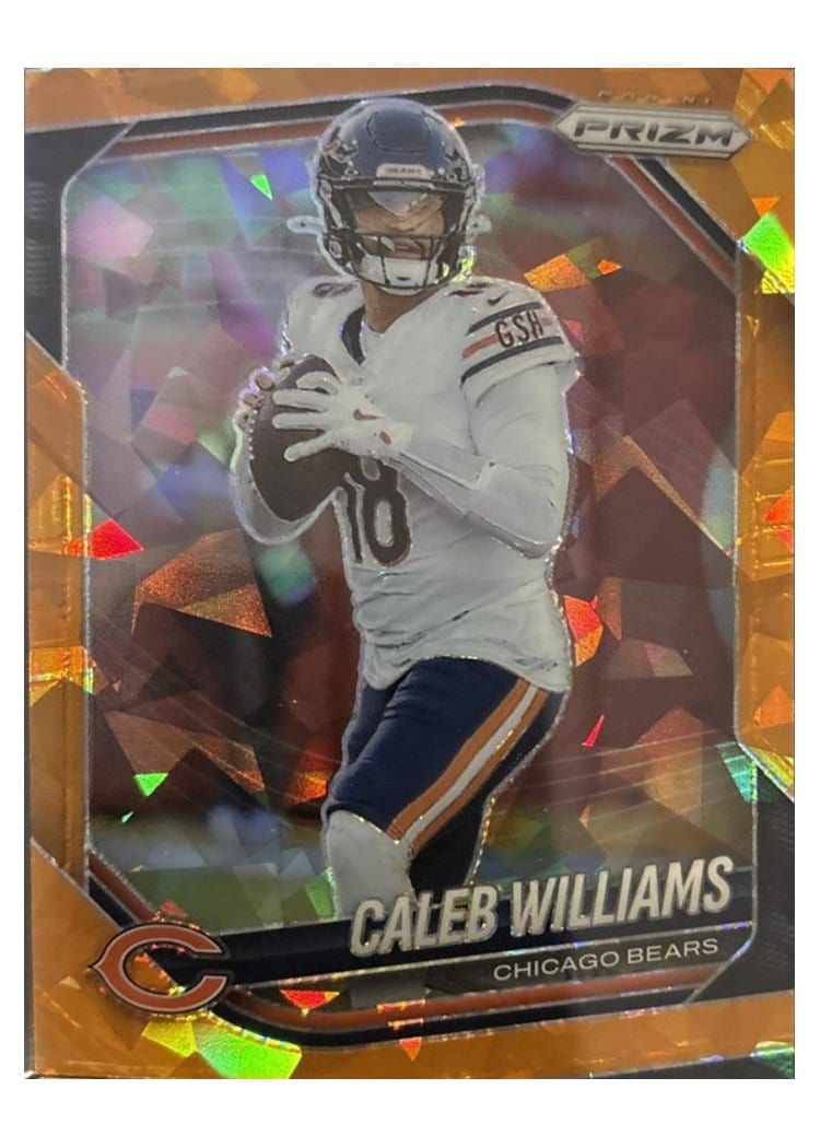2025 Panini Prizm Base Set Caleb Williams Orange Ice #124 card